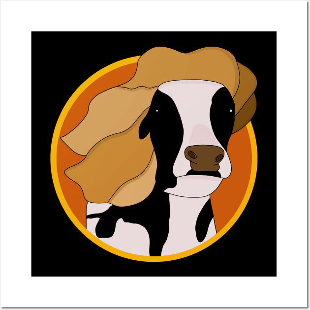 Cow with Blond Wig Wall Art by DiegoCarvalho